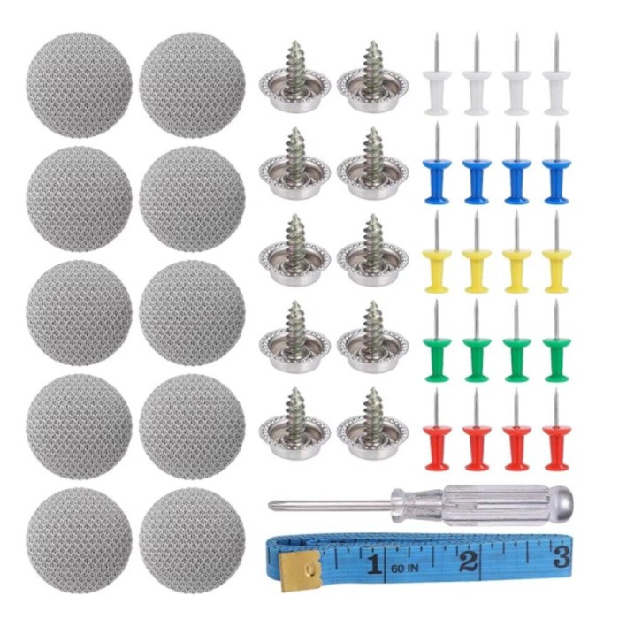 Set de 60 capse pentru reparat plafon auto, usor de instalat, gri