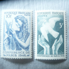 Serie Franta 1946 - Conferinta Paris , 2 valori