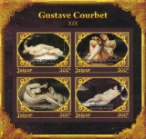 Timbre Straine 2018: Picturi Nuduri Celebre - Gustave Courbet, Bloc MNH