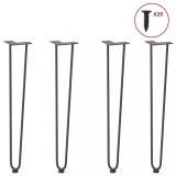 VidaXL picioare tip ac de păr pentru masă consolă, antracit, 72 cm, oțel masiv, 4 buc.
