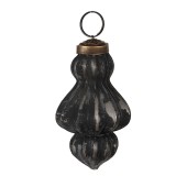Cumpara ieftin Set 12 globuri brad Craciun sticla neagra gri 5x8 cm