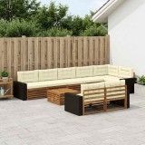 Cumpara ieftin Set de canapele de exterior 9 buc. 8-Locuri Natural si Crem