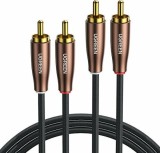 CABLU audio Ugreen, &quot;AV104&quot; 2 x RCA (T) la 2 x RCA (T), 2m, conectori auriti, negru &quot;10518&quot; (timbru verde 0.18 lei) - 6957303815180