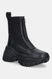 Buffalo botine Lola Front Zip culoarea negru, cu platformă, 1270140-BLK