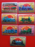 GUINEA ECUATORIALĂ, LOCOMOTIVE - SERIE COMPLETĂ MNH