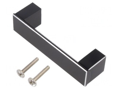 Suport aluminiu negru 30mm x 111mm x 25mm cu manetă foto
