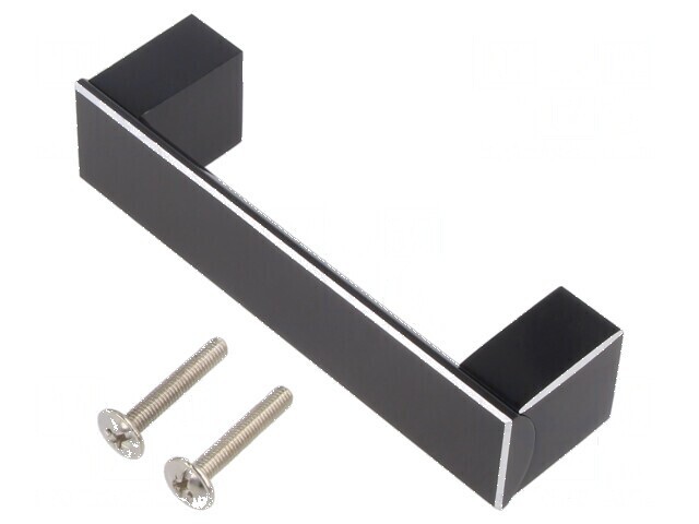 Suport aluminiu negru 30mm x 111mm x 25mm cu manetă