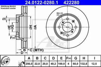 Disc frana SUZUKI SWIFT IV (FZ, NZ) (2010 - 2016) ATE 24.0122-0280.1 foto