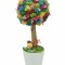 Aranjament floral tip Copacel Pomisor cu licheni naturali stabilizati si plante naturale criogenate si uscate, Eventissimi, Multicolor, 36 cm, vaza ce