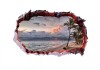 Sticker decorativ, Gaura in perete 3D, Mare, 85 cm, 404STK, natura si peisaje