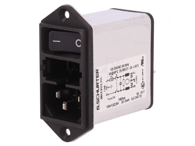Conector de Alimentare AC 4A 250VAC IEC 60320