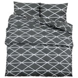 Cumpara ieftin Set cu husa de pilota, gri, 240x220 cm, bumbac