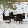 VidaXL Set de servit masa pentru grădină, 5 piese, negru 3099614