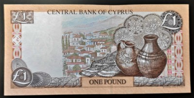 Bancnota 1 POUND / BIR LIRA - CIPRU, anul 2001 * cod 120 foto