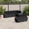 Gossi set canapele de gradina cu perne, 7 piese, negru, poliratan
