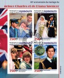 Timbre Djibouti 2021 - Charles si Diana - 40 Ani Casatorie - Colita