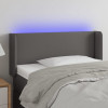 VidaXL Tăblie de pat cu LED, gri, 83x16x78/88 cm, piele ecologică
