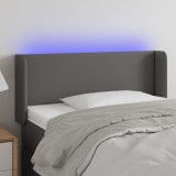 VidaXL Tăblie de pat cu LED, gri, 83x16x78/88 cm, piele ecologică 3123032