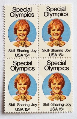 4 timbre Statele Unite bloc de 4 val. MNH 1979 SPECIAL OLYMPICS _ Scott 1788 foto