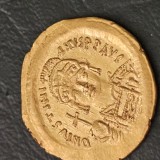 Imperiul Bizantin , solidus aur 4,42 grame JUSTINIAN I ( 527 - 565 ) , de colectie , achizitie casa licitatie Germania