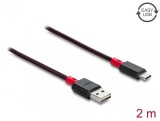 Cablu EASY-USB 2.0-A la USB Type C T-T 2m Negru, Delock 81543