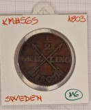 Sweden, Suedia, &frac12; Skilling, 1803, KM#565, Gustav IV Adolf