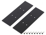 Obturator Negru pentru Profil LED, Set 2 Buc, Oțel 33.4x105.7x2mm