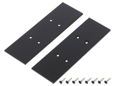 Obturator Negru pentru Profil LED, Set 2 Buc, Oțel 33.4x105.7x2mm foto