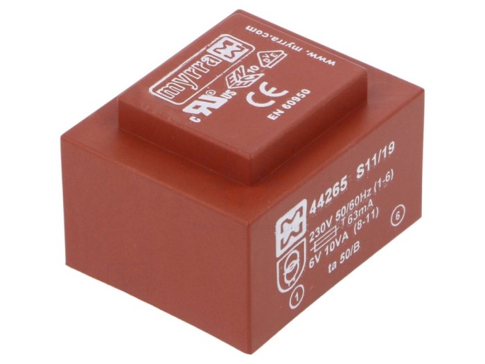 Transformator &icirc;ncapsulat 10VA 230V 6V PCB
