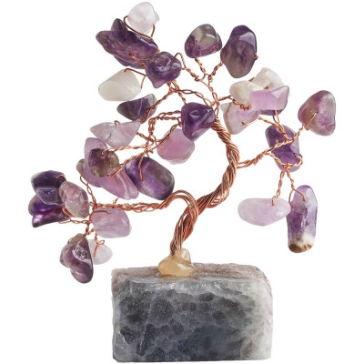 Copacei decorativi Ametist, cristalul divinitatii si iubirii, suport piatra semipretioasa, 8 cm foto