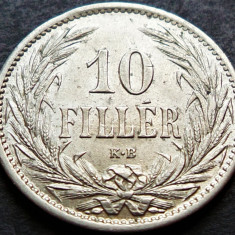 Moneda istorica 10 FILLER - AUSTRO-UNGARIA / UNGARIA, anul 1909 *cod 1235 LUCIU