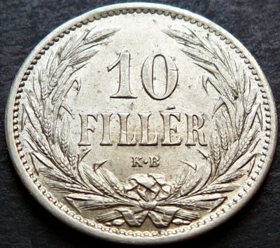 Moneda istorica 10 FILLER - AUSTRO-UNGARIA / UNGARIA, anul 1909 *cod 1235 LUCIU foto