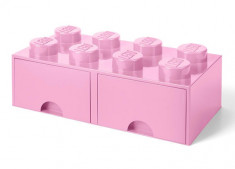 Cutie depozitare LEGO 2x4 cu sertare - Roz (40061738) foto