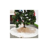 Covor rotund, pentru bradul de Craciun, diametru 120 cm alb