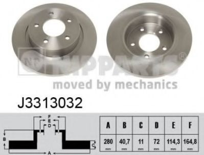 Disc frana MAZDA 3 (BK) (2003 - 2009) NIPPARTS J3313032