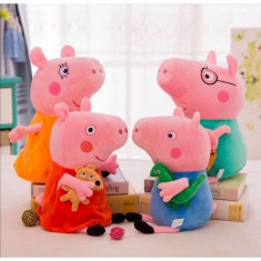 Set 5 plusuri 25 cm, Familia Peppa Pig foto