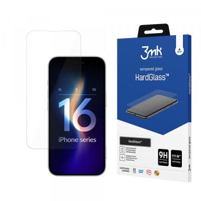 Folie de protectie Ecran 3MK HardGlass pentru Apple iPhone 16 Pro, Sticla Securizata, Full Glue foto