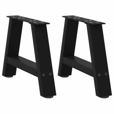 vidaXL Picioare pentru măsuță de cafea &icirc;n formă de A, 2 buc., negru, 40x(30-31) cm, oțel