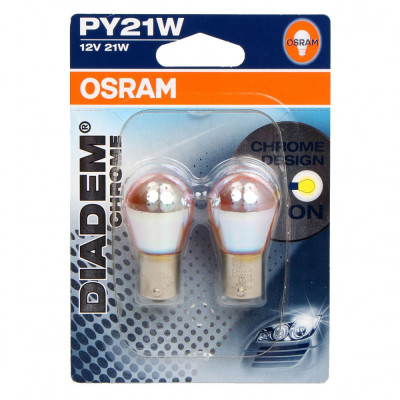 Set 2 Buc Bec Osram PY21W 12V 21W Diadem Chrome Blister 7507DC-02B foto