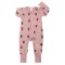 Salopeta pijama Edman bebe/copii Teddybear cu maneca lunga, fermoar reversibil, bumbac, 18-24 luni, Roz pal