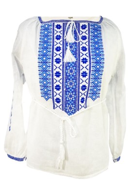 Bluza dama R tip ie, marime 2XL, alb/albastru foto
