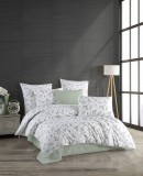 Cumpara ieftin Lenjerie de pat din bumbac 100%, dubla, cu 2 fete de perna, Valentini Bianco, Garden