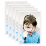 Rame Foto Colaj vidaXL, 5 Buc, Albe, 13x18 cm, MDF, Suport Masa, Decor