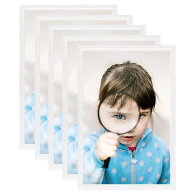 Rame foto colaj pentru masă, 5 buc., alb, 13x18 cm MDF foto
