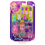 Mini papusa cu animalut si haine de schimb Polly Pocket, HRD60