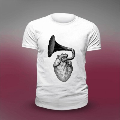 Tricou casual din bumbac 100% de barbati marimea M Light Music foto