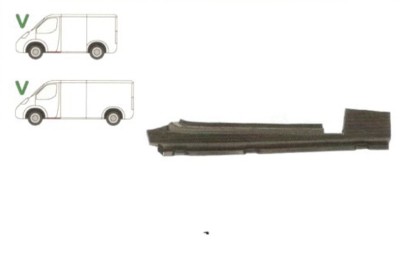 Prag Ford Transit 1992-2000 Usa Fata Stanga, orizontal, sub usa fata, prag din metal foto