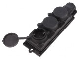Conector Alimentare AC 2P+PE 250V 16A IP44 Negru