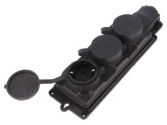 Conector Alimentare AC 2P+PE 250V 16A IP44 Negru