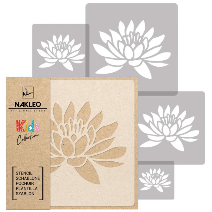 KIDS Șablon de plastic reutilizabile (5 buc) // FLOARE DE LOTUS